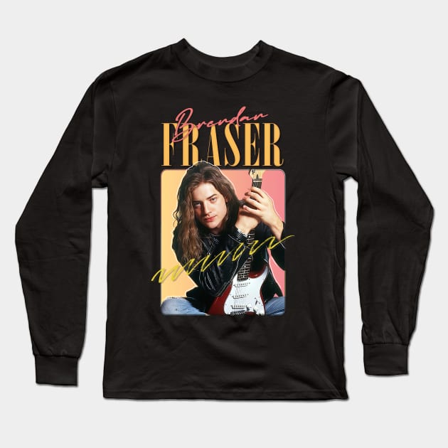 Brendan Fraser - - - 90s Aesthetic Fan Design Long Sleeve T-Shirt by DankFutura